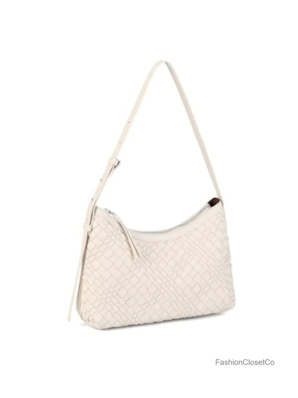 Hand-Woven Vegan Leather Hobo Purse Underarm Bag
